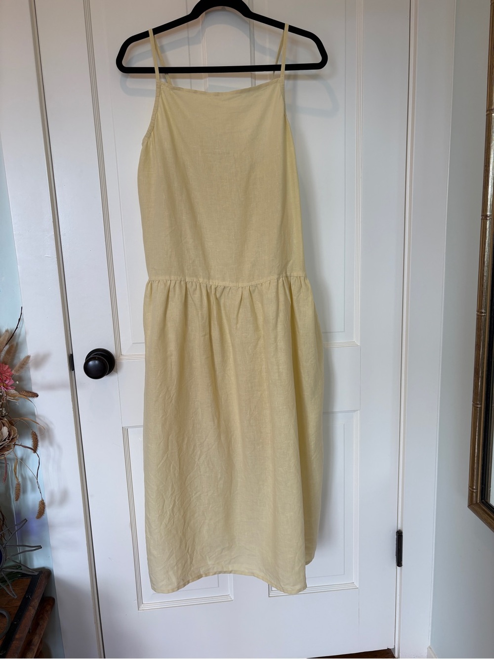 Deiji Studios Gathered Linen Midi Dress